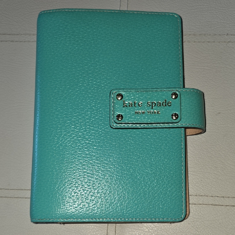 Kate Spade Aqua Leather Planner Agenda